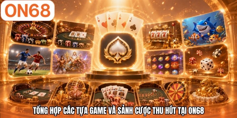 Tổng hợp các tựa game và sảnh cược thu hút tại ON68
